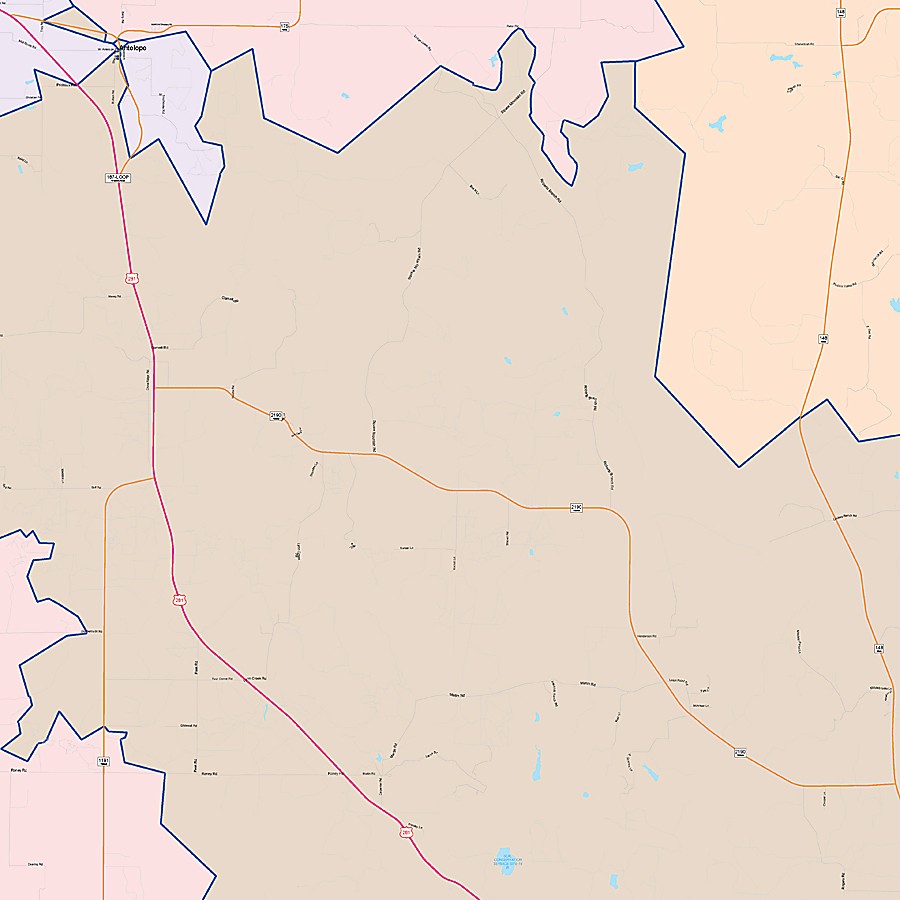 Jack County, TX Colorcast Style Wall Map