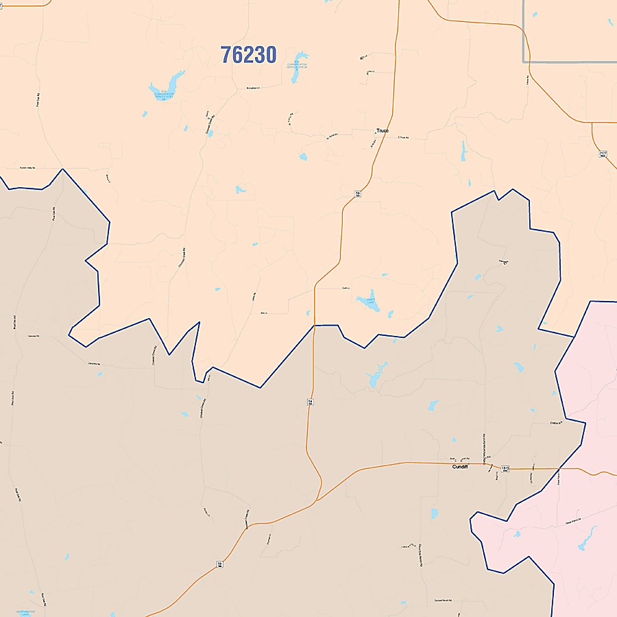 Jack County, TX Colorcast Style Wall Map