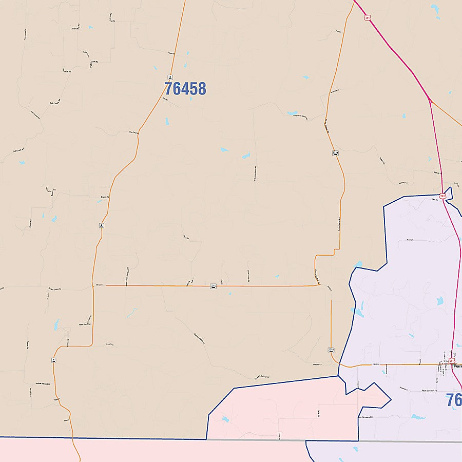 Jack County, TX Colorcast Style Wall Map