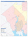 Jackson County, TX Colorcast Style Wall Map
