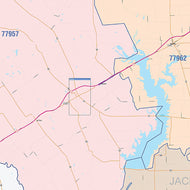 Jackson County, TX Colorcast Style Wall Map