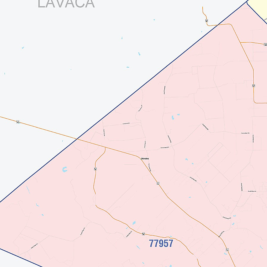 Jackson County, TX Colorcast Style Wall Map