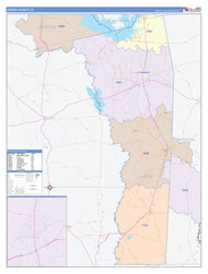 Jasper County, TX Colorcast Style Wall Map