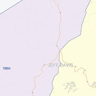 Jeff Davis County, TX Colorcast Style Wall Map