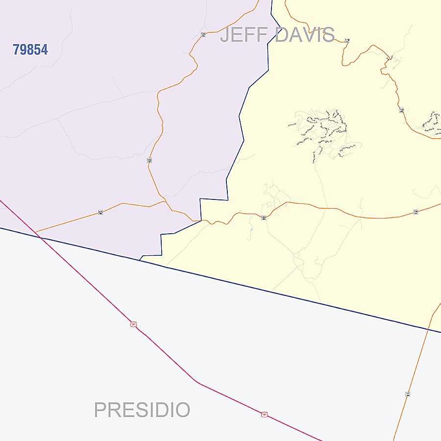 Jeff Davis County, TX Colorcast Style Wall Map