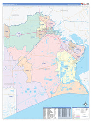 Jefferson County, TX Colorcast Style Wall Map