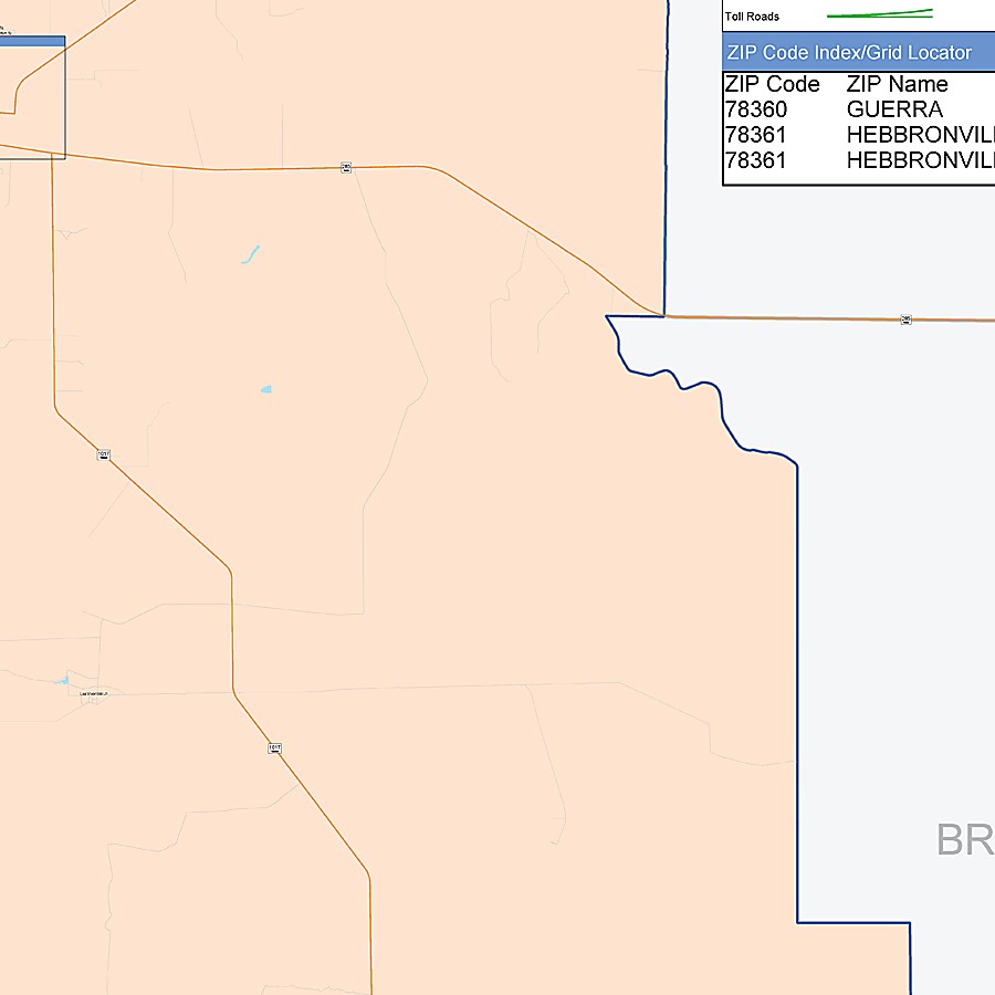 Jim Hogg County, TX Colorcast Style Wall Map