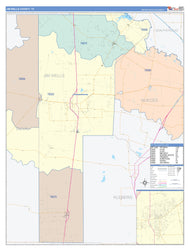 Jim Wells County, TX Colorcast Style Wall Map
