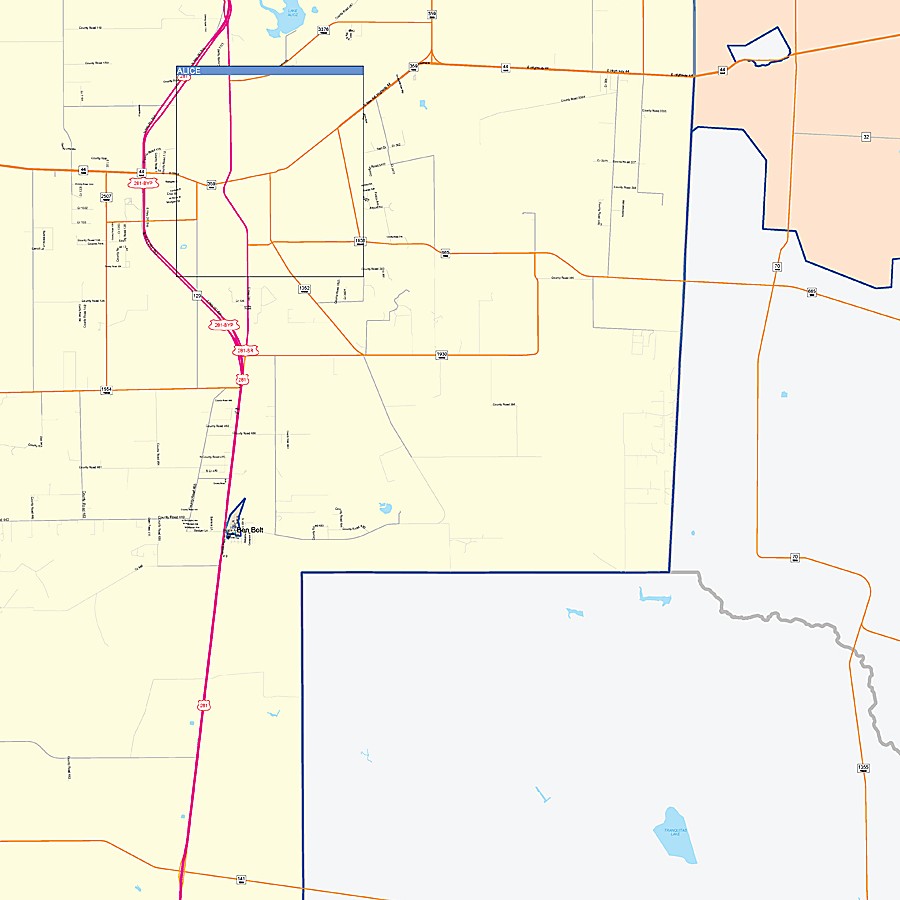 Jim Wells County, TX Colorcast Style Wall Map