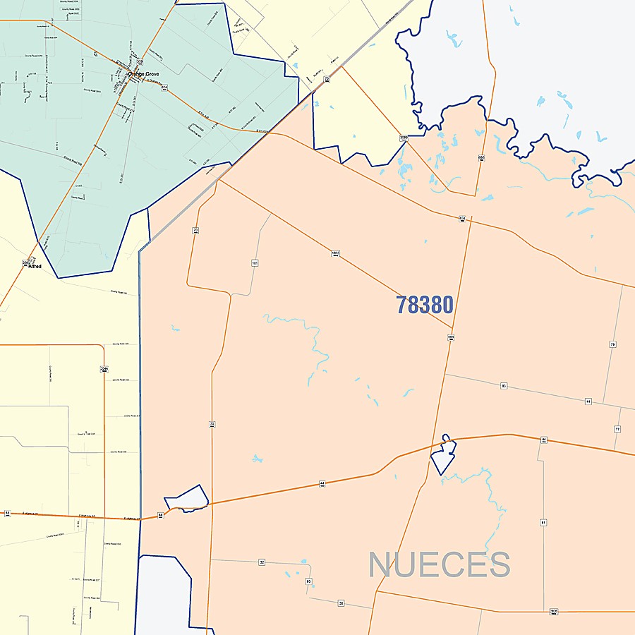 Jim Wells County, TX Colorcast Style Wall Map