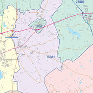 Johnson County, TX Colorcast Style Wall Map