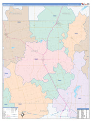 Jones County, TX Colorcast Style Wall Map