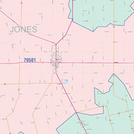 Jones County, TX Colorcast Style Wall Map