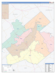 Karnes County, TX Colorcast Style Wall Map
