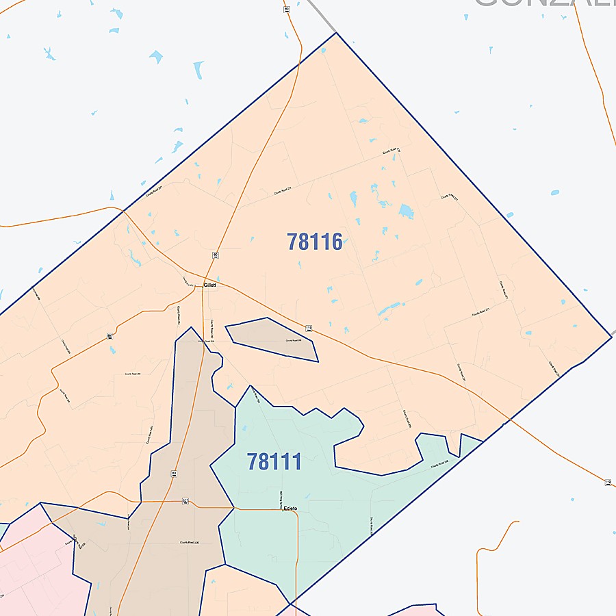 Karnes County, TX Colorcast Style Wall Map