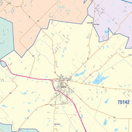 Kaufman County, TX Colorcast Style Wall Map