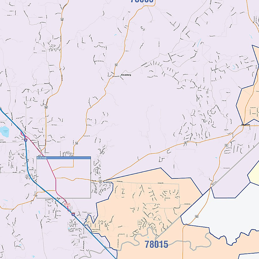 Kendall County, TX Colorcast Style Wall Map