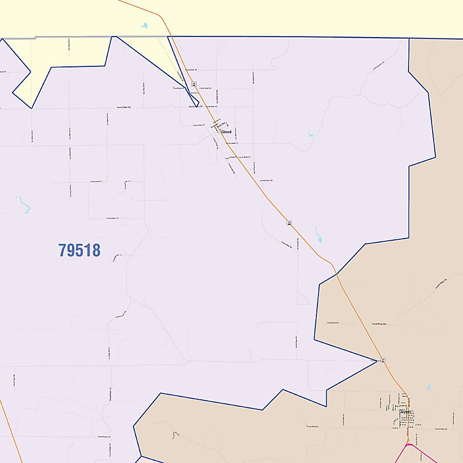 Kent County, TX Colorcast Style Wall Map