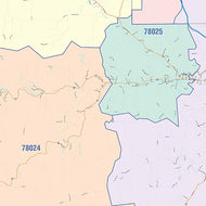 Kerr County, TX Colorcast Style Wall Map