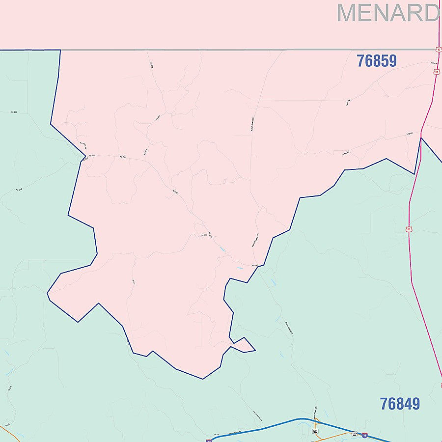 Kimble County, TX Colorcast Style Wall Map
