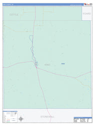 King County, TX Colorcast Style Wall Map