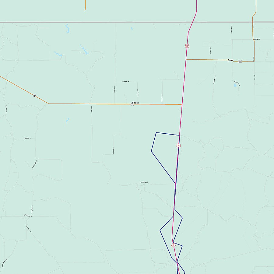 King County, TX Colorcast Style Wall Map