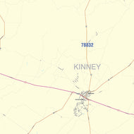 Kinney County, TX Colorcast Style Wall Map
