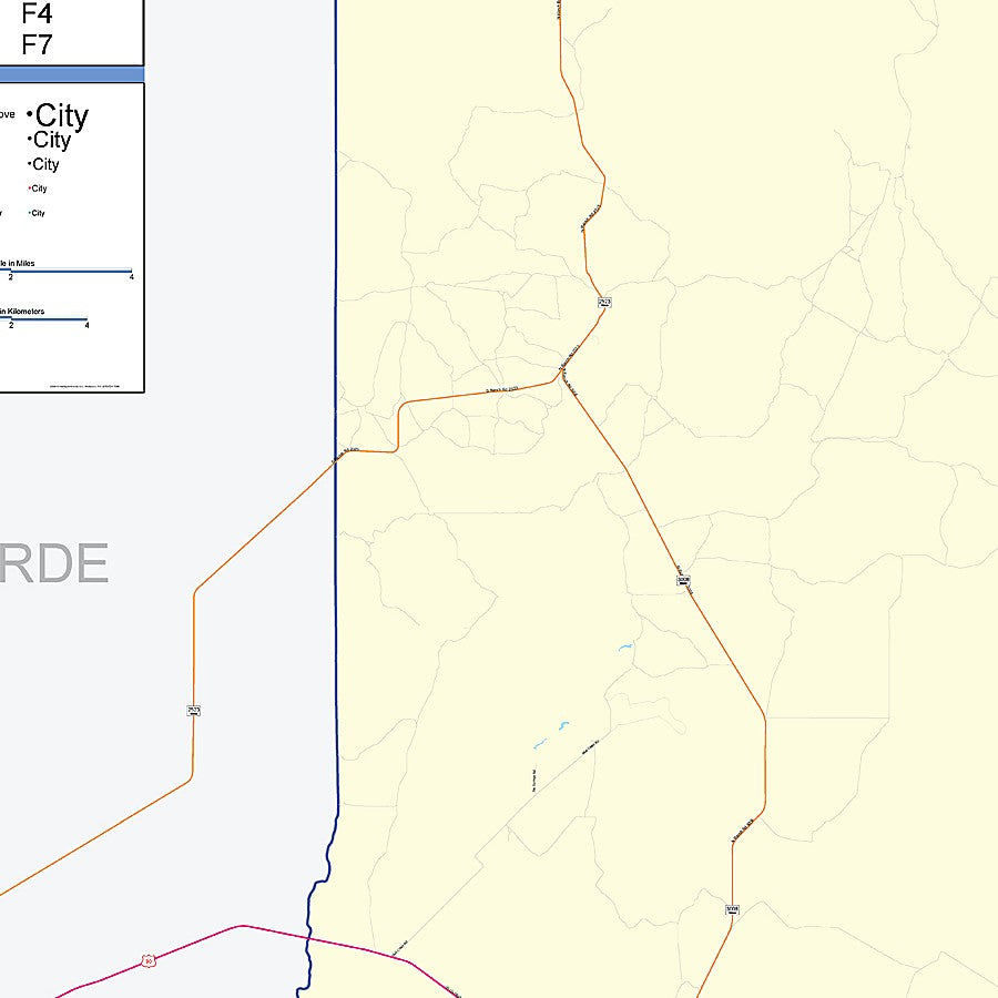Kinney County, TX Colorcast Style Wall Map