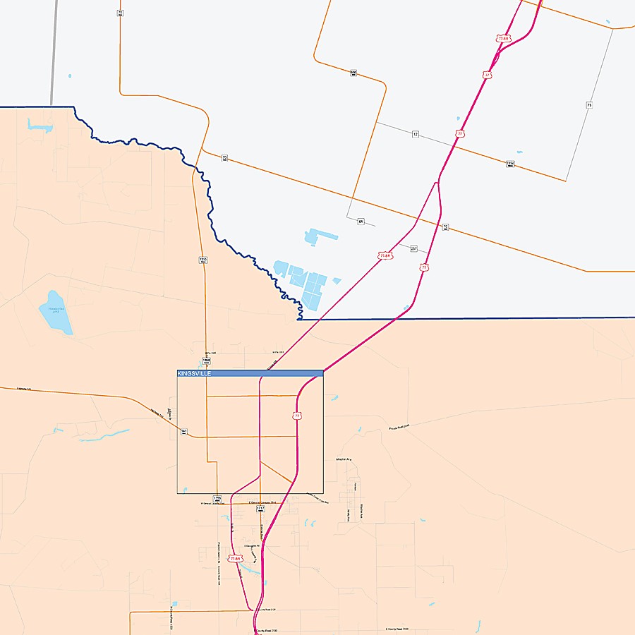 Kleberg County, TX Colorcast Style Wall Map