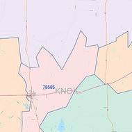 Knox County, TX Colorcast Style Wall Map