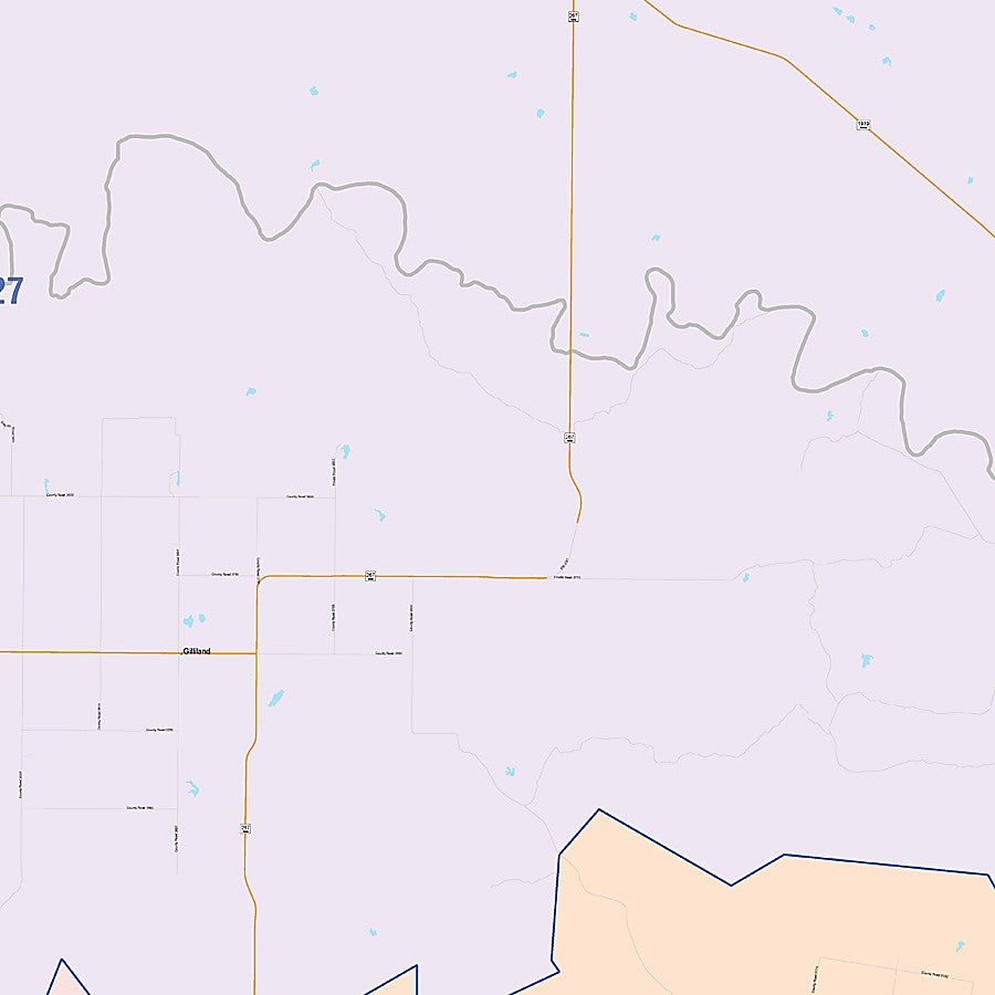 Knox County, TX Colorcast Style Wall Map