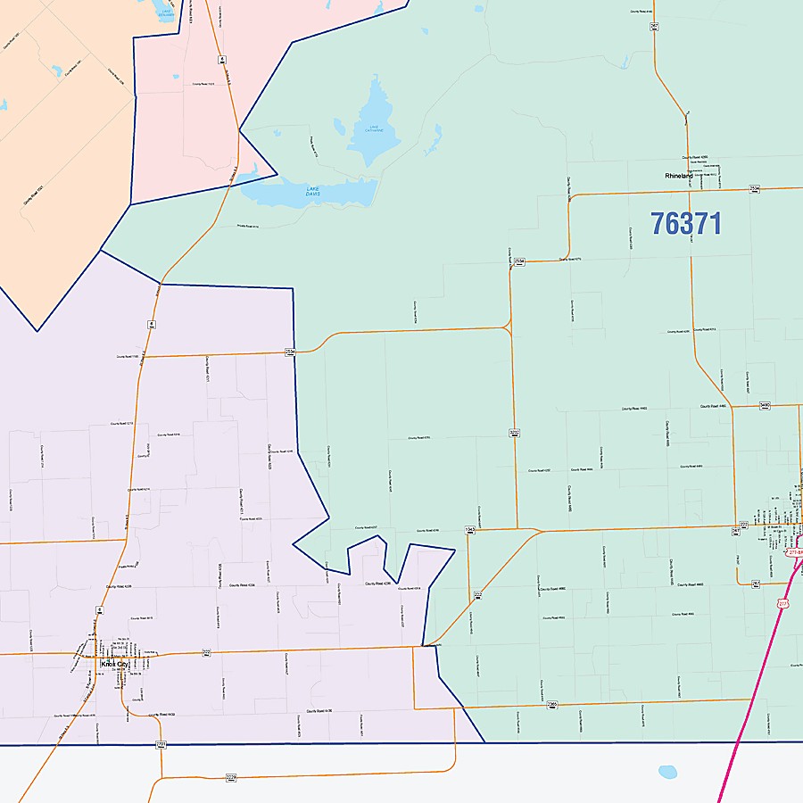 Knox County, TX Colorcast Style Wall Map