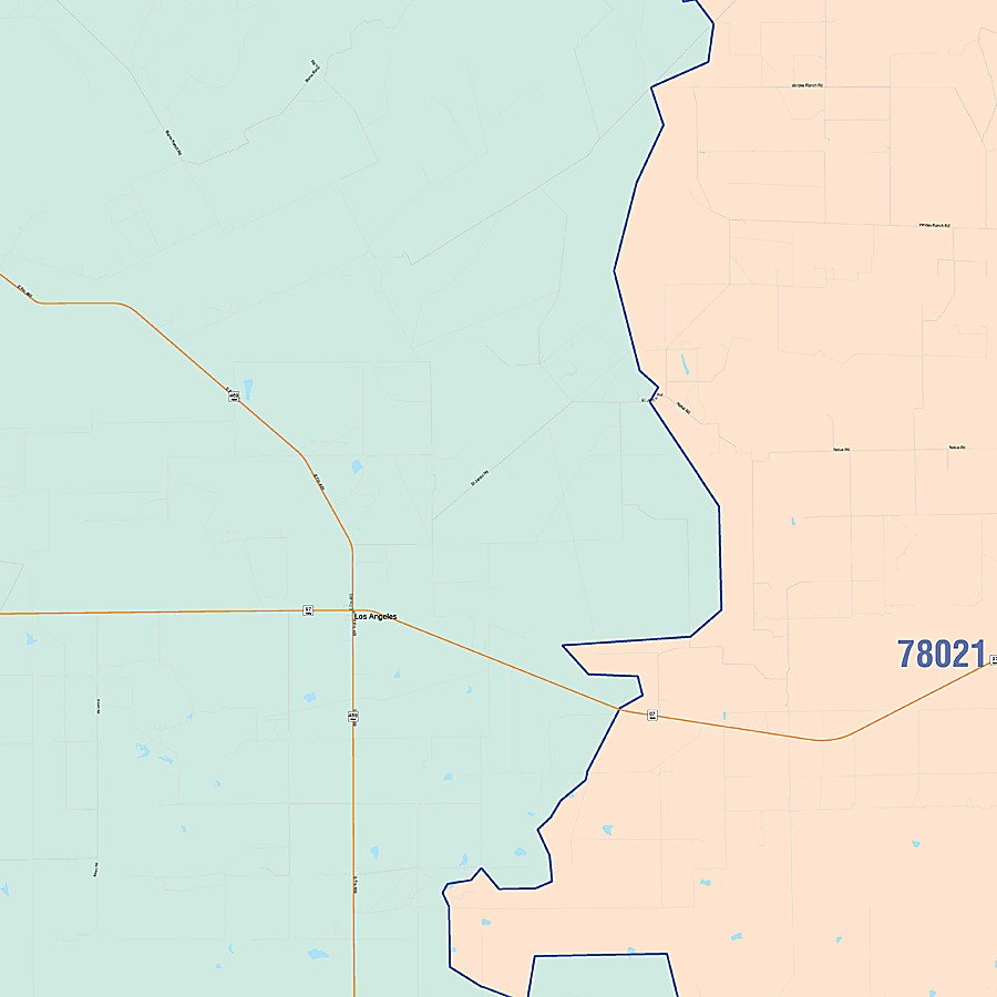 La Salle County, TX Colorcast Style Wall Map