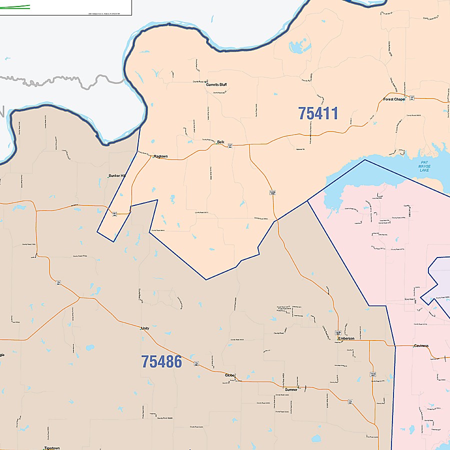 Lamar County, TX Colorcast Style Wall Map