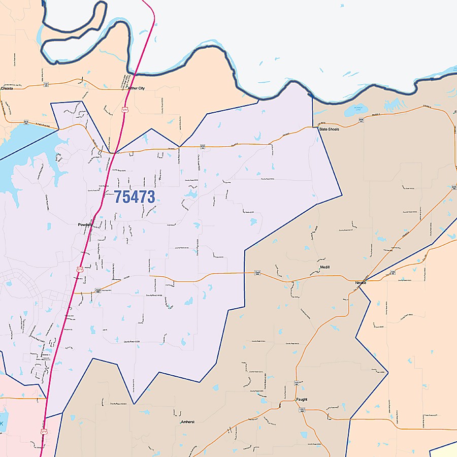 Lamar County, TX Colorcast Style Wall Map