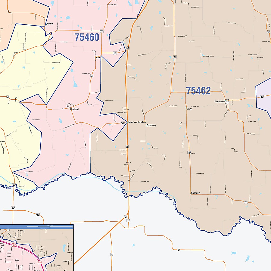 Lamar County, TX Colorcast Style Wall Map