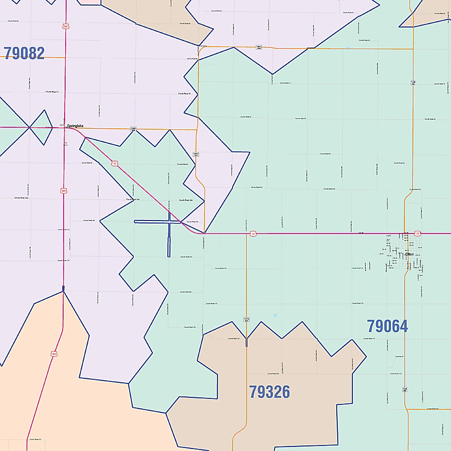 Lamb County, TX Colorcast Style Wall Map