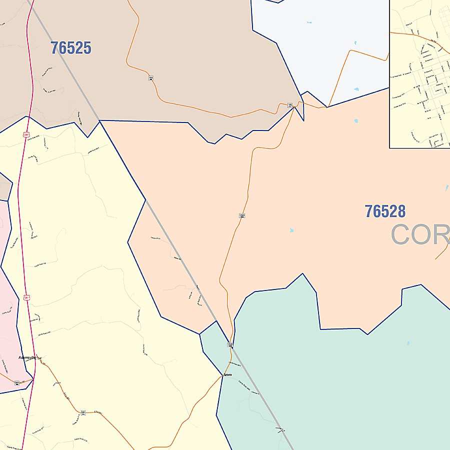Lampasas County, TX Colorcast Style Wall Map