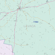 Lavaca County, TX Colorcast Style Wall Map