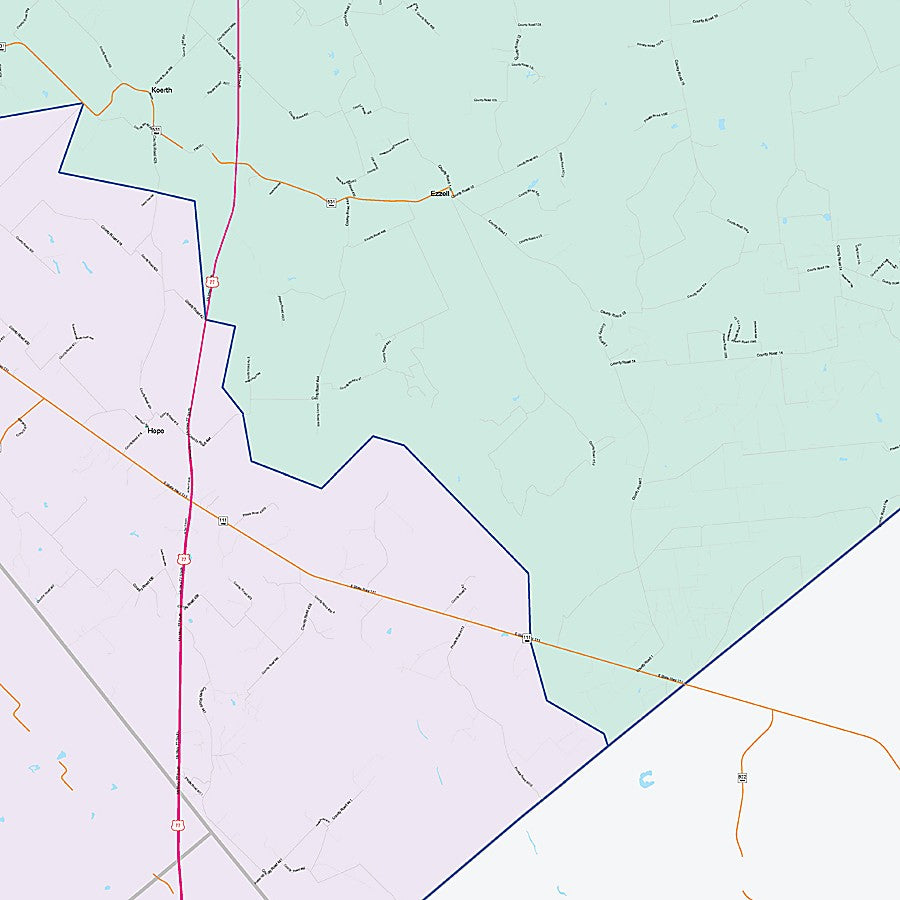 Lavaca County, TX Colorcast Style Wall Map