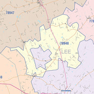 Lee County, TX Colorcast Style Wall Map