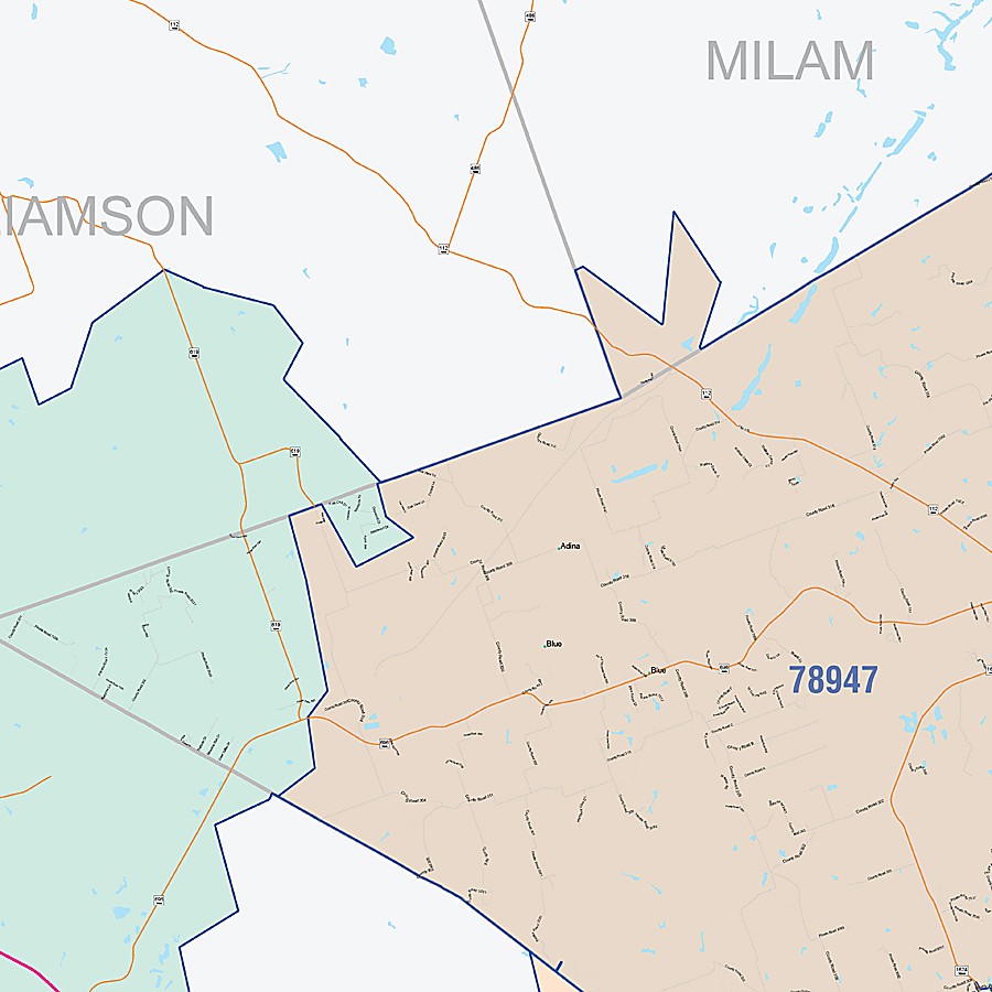 Lee County, TX Colorcast Style Wall Map