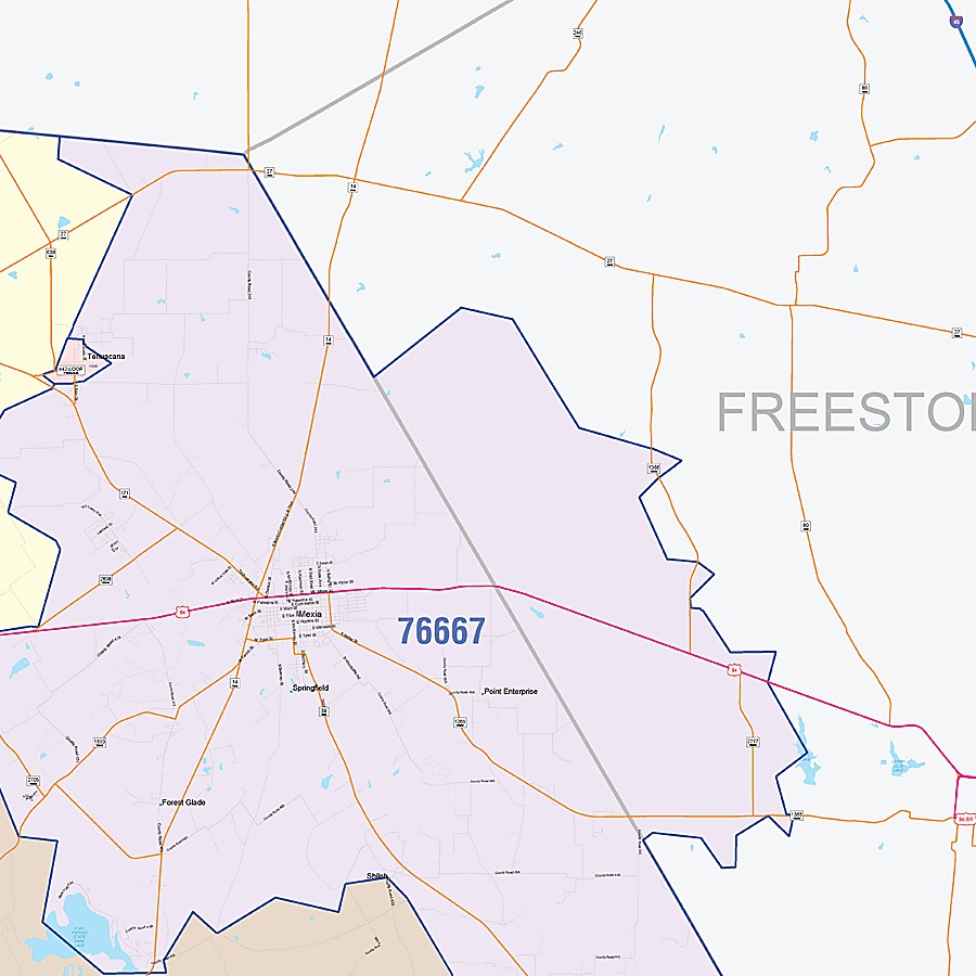 Limestone County, TX Colorcast Style Wall Map