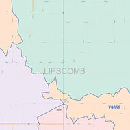 Lipscomb County, TX Colorcast Style Wall Map