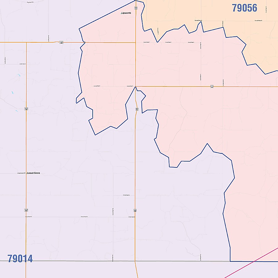 Lipscomb County, TX Colorcast Style Wall Map