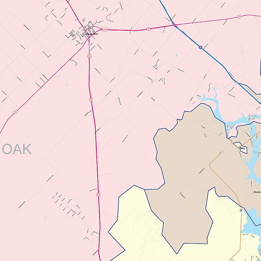 Live Oak County, TX Colorcast Style Wall Map