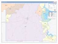 Llano County, TX Colorcast Style Wall Map