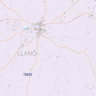 Llano County, TX Colorcast Style Wall Map