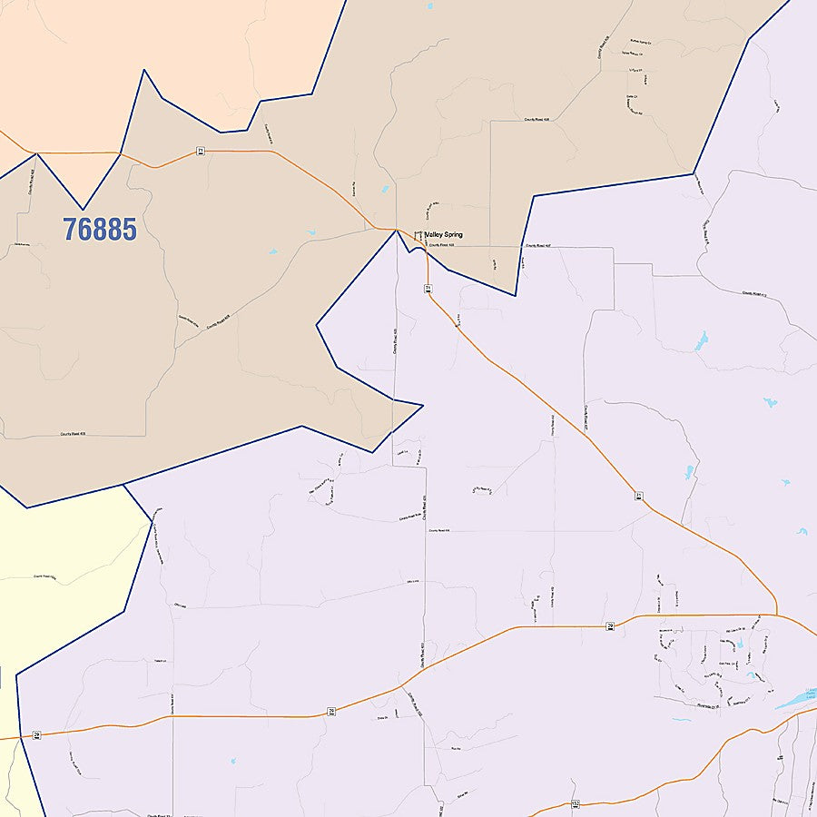 Llano County, TX Colorcast Style Wall Map