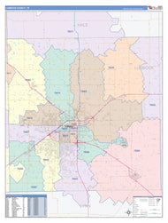 Lubbock County, TX Colorcast Style Wall Map